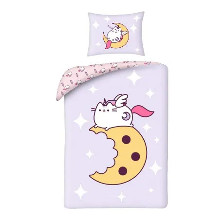 Pusheen dekbedovertrek eating cookie polyester 140 x 200 cm