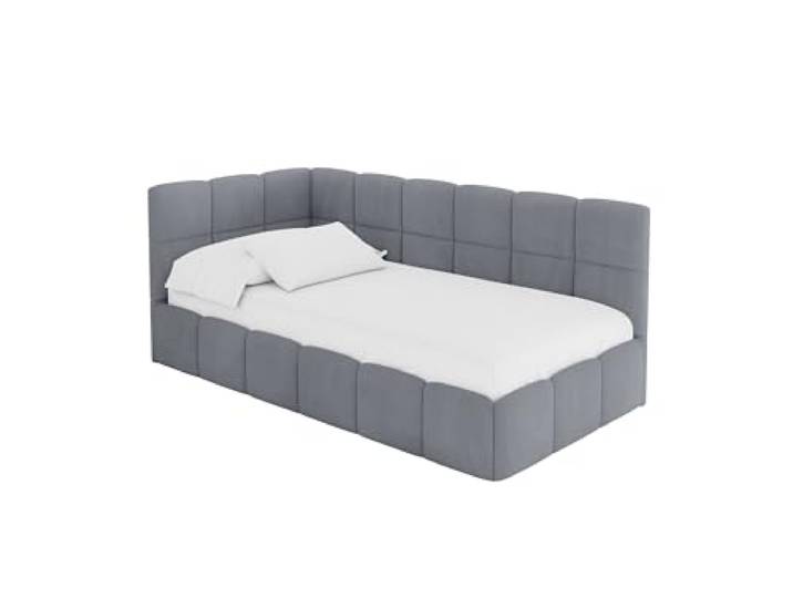 ALTDECOR Jugendbett Polsterbett mit Matratze - Livy 90x200 Grau Kinderbett Polsterbett Schlafsofa Gästebett Tagesbett mit Bettkasten und Lattenrost, Einzelbett