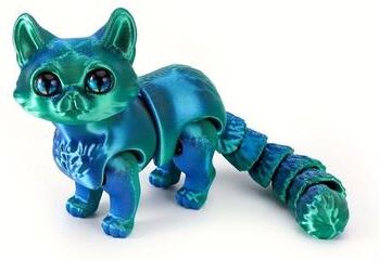 Inspire Daily Merch Movable Joint Gradient 3D Printed Cats Desktop Noctilucent Ornament Toy For Kids With Random Color Eyes blue Green