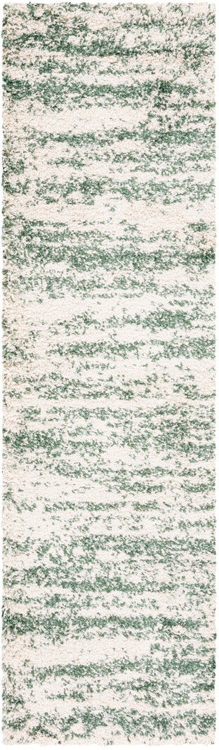 Rio Striped Area Rug Green Runner 69 x 183 cm