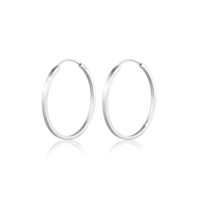 Paar Creolen ELLI PREMIUM "Ohrringe Geo Elli 925 Silber" Gr. 43,5, silber, Ohrringe, Damen, 43,5, ohne Stein, Silber 925 (Sterlingsilber)