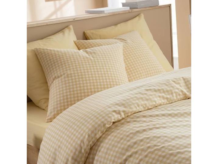 Parure de lit Vichy 260x240 Jaune