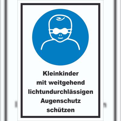 HB-Druck Kleinkinder mit weitgehend lichtundurchlässige Augenschutz schützen Schild A3 (297x420mm)
