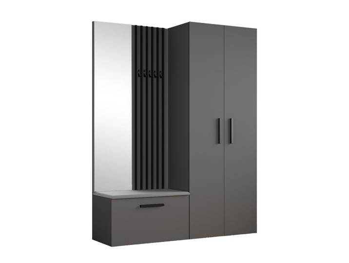 GARDEROBENSCHRANK MODULO 160,6/204/40 cm Modern Garderobe-Set Grau
