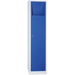 Lüllmann® Wäschesammelschrank, 1800 x 600 x 500 mm, lichtgrau/enzianblau