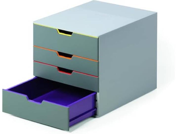 Durable Varicolor Ladebox A4, 4 Laden, veelkleurig, 760427