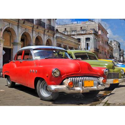 Fototapete PAPERMOON "Havana Oldtimers", bunt, B:3m L:2,23m, Vlies, Tapeten