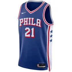 Nike, Herren, Fussballtrikot, NBA Philadelphia 76ers Joel Embiid Icon Edition Swingman Trikot Herren (XXL), Blau