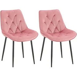 CLP 2er Set Esszimmerstuhl Wallace Samt   Farbe: rosa
