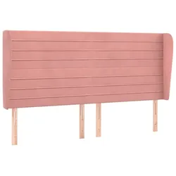 vidaXL Kopfteil mit Ohren Rosa 163x23x118/128 cm Samt