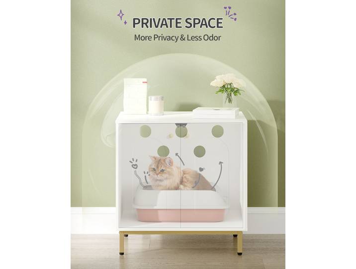 Armoire pour chat, bac à litière pour chat, bac à litière pour chat, maison pour chat avec porte, table d'appoint en bois pour la maison pour animaux de compagnie, 50 x 60 x 61 cm