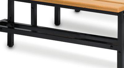 Schuhrost, für Sitzbank, B 1495 x T 200 mm, schwarz, ohne Bank