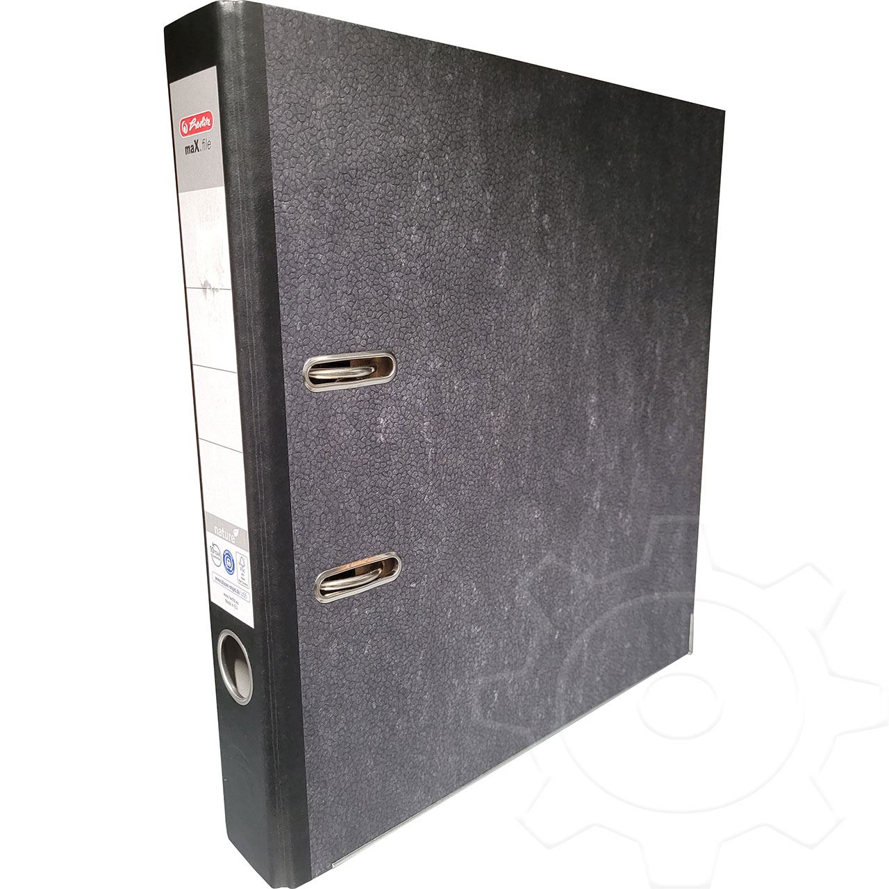 Herlitz Ordner maX.file nature A4 5cm sw Wolkenmarmorbezug