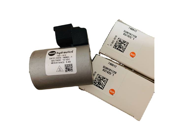 740912 740-912 SUN Hydraulics Original USA série 740, 12 VDC, bobine haute puissance avec connecteur Deutsch DT04-2P sans diode TVS