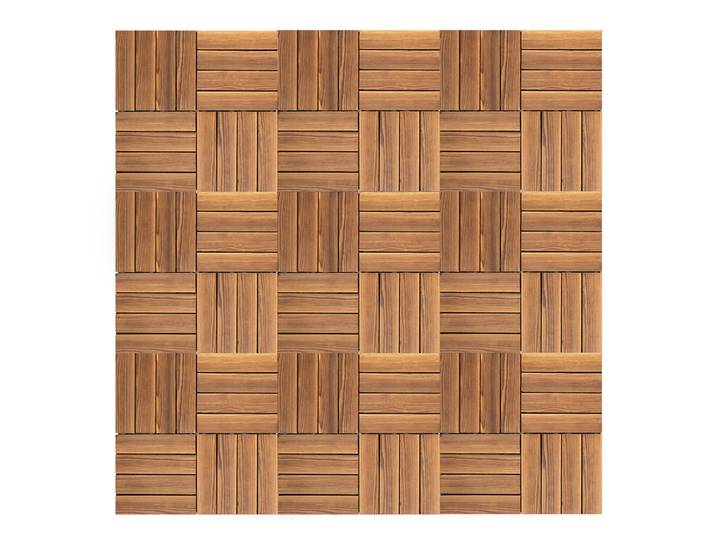 Lot de 36 3.24 ㎡ Dalles de terrasse extérieures en bois emboîtables - 30 x 30 cm carrées - Imperméables pour patio et jardin - Marron