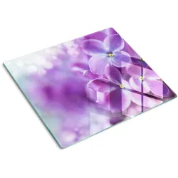 GLASPLATTE 60x52 cm Lila Blüten