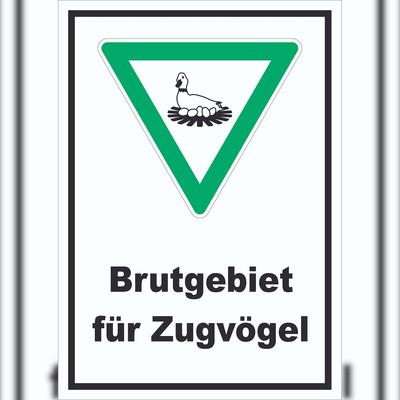 HB-Druck Brutgebiet für Zugvögel Schild A1 (594x841mm)