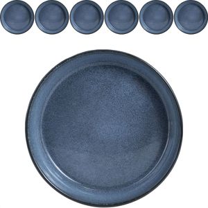 Moritz&Moritz Teller Vida, Suppenteller, Porzellan, rund, Ø 19 cm, blau, 6 Stück