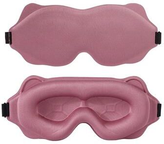 Uplifted Finds 3D Contoured Blackout Sleep Mask And Breathable Night Eye Shade pink