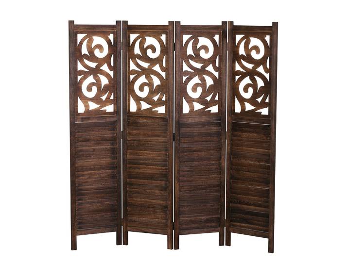 Paravent Ornamente 160 x 170 cm braun