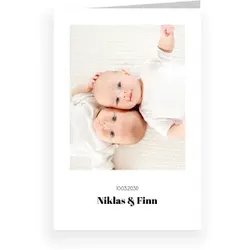 Geburtskarte: Minimalistisch mit Fotos