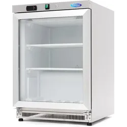 Gefrierschrank - 200L - Edelstahl - mit Glastür
