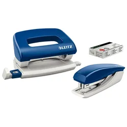 LEITZ Locher und Heftgeräte Set blau