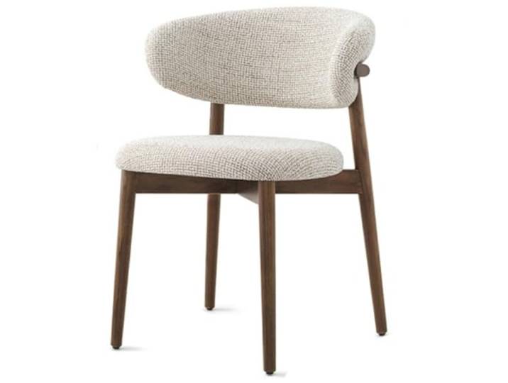 WEIDPHL Lounge-Esszimmerstühle Aus Holz Mit Gepolstertem Sitz Und Gebogener Rückenlehne, Küchenseitenstühle Mit Gebogener Rückenlehne Für Küche, Restaurant, Make-Up,Linen
