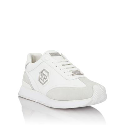 Sneaker PHILIPP PLEIN "Hexagon", Herren, Gr. 43, Normalschaft, 01, weiß, Schuhe Sneaker
