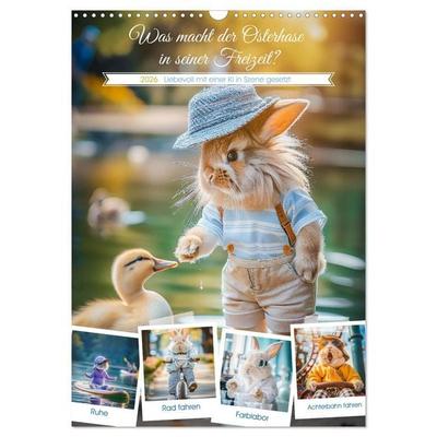 Was macht der Osterhase in seiner Freizeit (Wandkalender 2026 DIN A3 hoch), CALVENDO Monatskalender