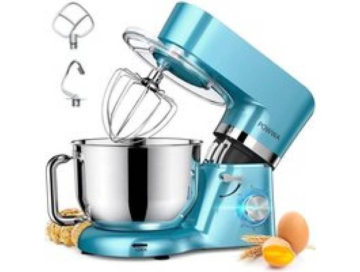 Robot Pâtissier - POWWA - 1500W - Silencieux - Bol 6.2L - Multifonction 3 en 1