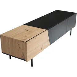 Lowboard Eichefarben/Schwarz