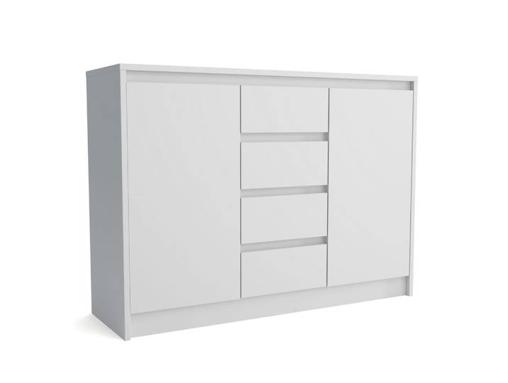 KOMMODE ASTORRE 113/82/35 cm mit 4 Schubladen 2 Türen Weiß