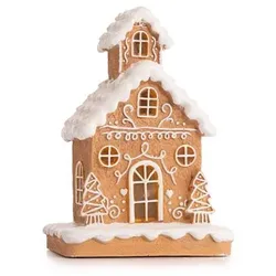 LUMIDA Xmas LED-Lebkuchenhaus Glitzerdesign 4 LEDs, Timer Größenauswahl