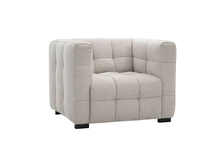 Fauteuil design en tissu effet velours texturé beige CORTO