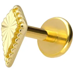 Titan Labret mit Innengewinde + 925er Silber Aufsatz SCHILD