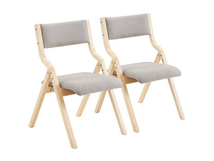Chaise Pliante à Structure en Bois - VINGLI - Dossier Rectangulaire - Chaises de Salle à Manger - avec Assise & Dossier Rembourrés