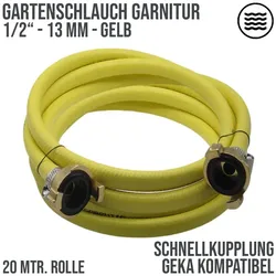1/2 13 mm Garten Wasser Bewässerung Schlauch Garnitur gelb Schnellkupplung 3 La..."