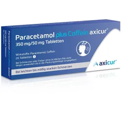 Paracetamol plus Coffein axicur 350 mg/ 50 mg 20 St