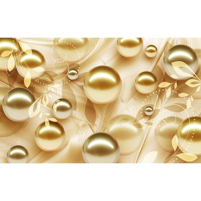 Fototapete PAPERMOON "Goldene Kugeln", bunt, B:2m L:1,49m, Vlies, Tapeten