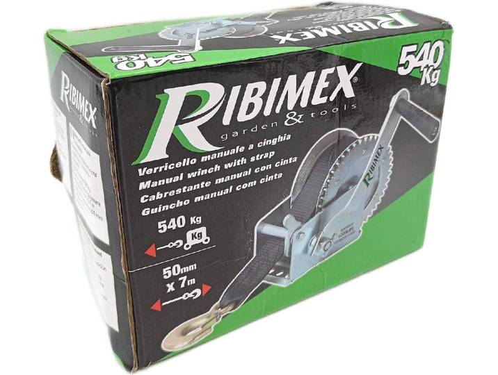 Ribimex PRTRM540S Treuil manuel avec courroie 540 kg autres matériaux de construction Efficace Fort Stable Durable