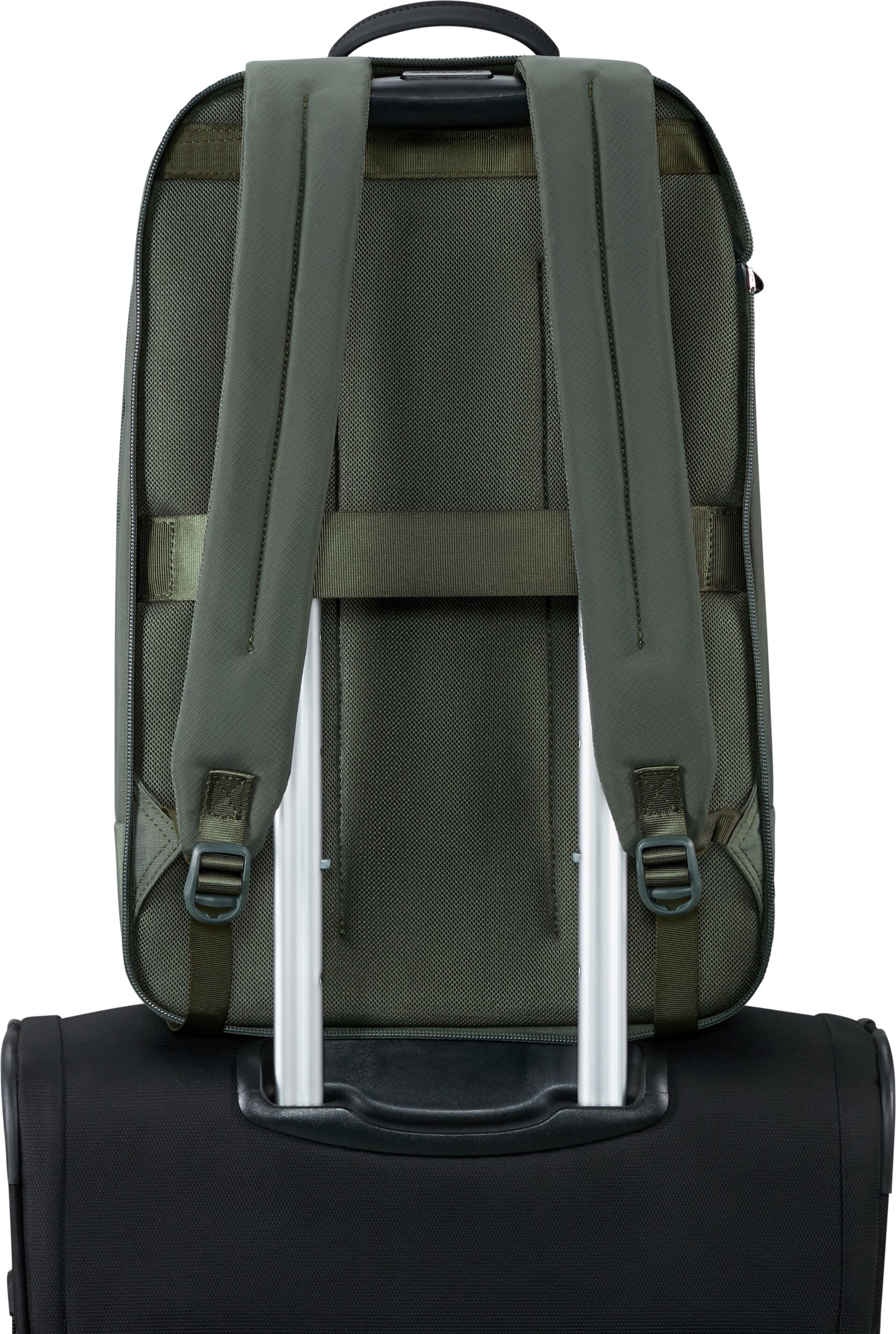 Reiserucksack SAMSONITE "PARALUX", Gr. B/H/T: 31cm x 44cm x 24cm, olive, Polyester, Rucksäcke Reiserucksack, Unisex Reiserucksack, Travelbag mit edlem Logoschriftzug