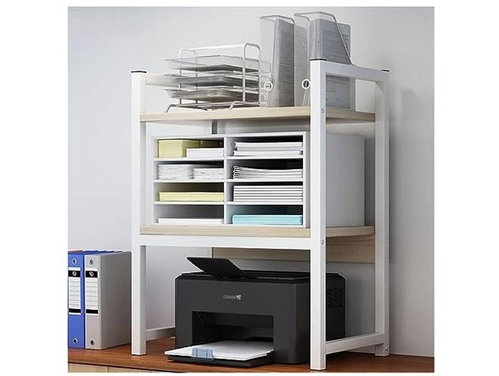 CVdrtyED Mikrowellenregal Hause Mikrowelle Rack Küche Tisch Doppel-Schicht Reiskocher Drucker Ständer Lagerung Regal Küchenregal Stehend(B)