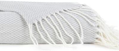 Becky Cameron Throw Blanket Herringbone with Fringed Edges