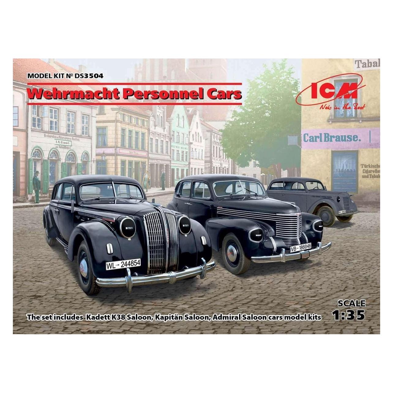 ICM Wehrmacht Personnel Cars(Kadett K38 Salo Kapitan Saloon,Admiral Saloon) (DS3504)