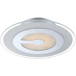 9 Watt Decken LED Gästezimmer Leuchte Glas weiß satiniert Chrom Beleuchtung Globo 41698-3
