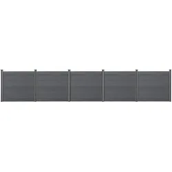 WPC Gartenzaun 165x770 cm mit Pfosten Sichtschutz Windschutz neu.holz
