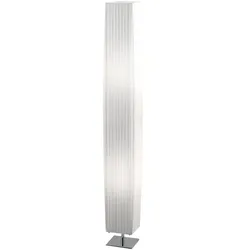 Stehleuchte Textilschirm Standleuchte 2 Flammig Wohnzimmerleuchte stehend weiß, Metall, 2x E27 Fassungen, LxBxH 14x14x119 cm