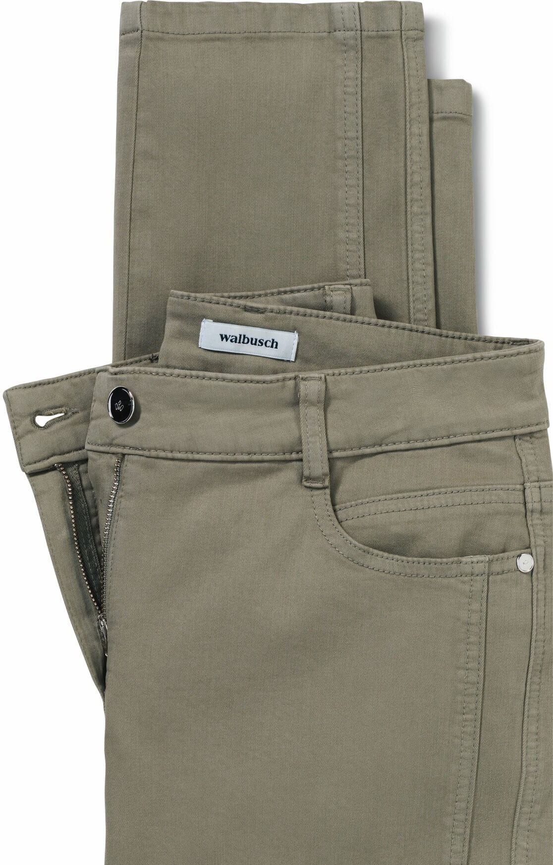 Walbusch 7/8-Baumwollhose Figurwunder FF, Feminine Fit#normale Größen#Kurzgrößen, Farbe Grün, 18, mit Bauchweg-Funktion vorverlegte Seitennaht Damen