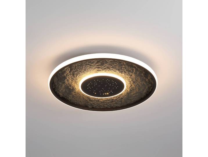 Searchlight LED Deckenleuchte Lumadisc, dimmbar, schwarz, für Wohn- / Esszimmer, Metall, Modern
